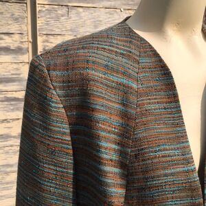 Coldwater Creek blazer, brown turquoise size 14